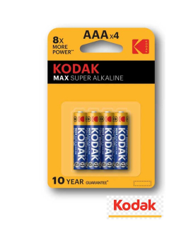 Mikrotužkové batérie AAA  Kodak alkalické 4 ks 