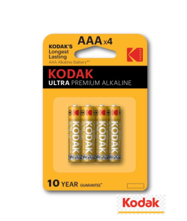 Mikrotužkové ULTRA PREMIUM AAA alkalické batérie Kodak 4 ks blister 
