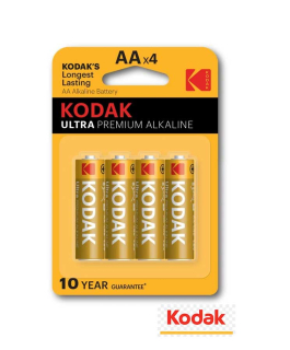Tužkové alkalické batérie ULTRA PREMIUM AA  Kodak 4 ks blister 