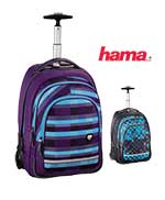 Školská taška na kolieskach fialová