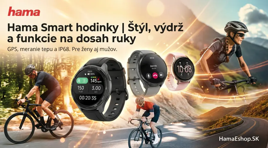 Hama Smart hodinky s GPS, meraním tepu a IP68 pre ženy  aj mužov.