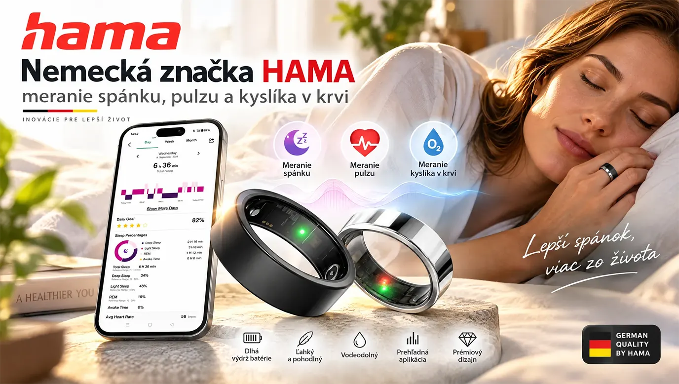 Smart prstene nemeckej značky Hama, smart ring na meranie spánku, pulzu a kyslíka v krvi