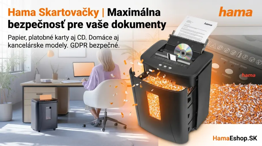 Hama skartovačky pre papier, platobné karty aj CD. Domáce aj kancelárske modely. GDPR bezpečné