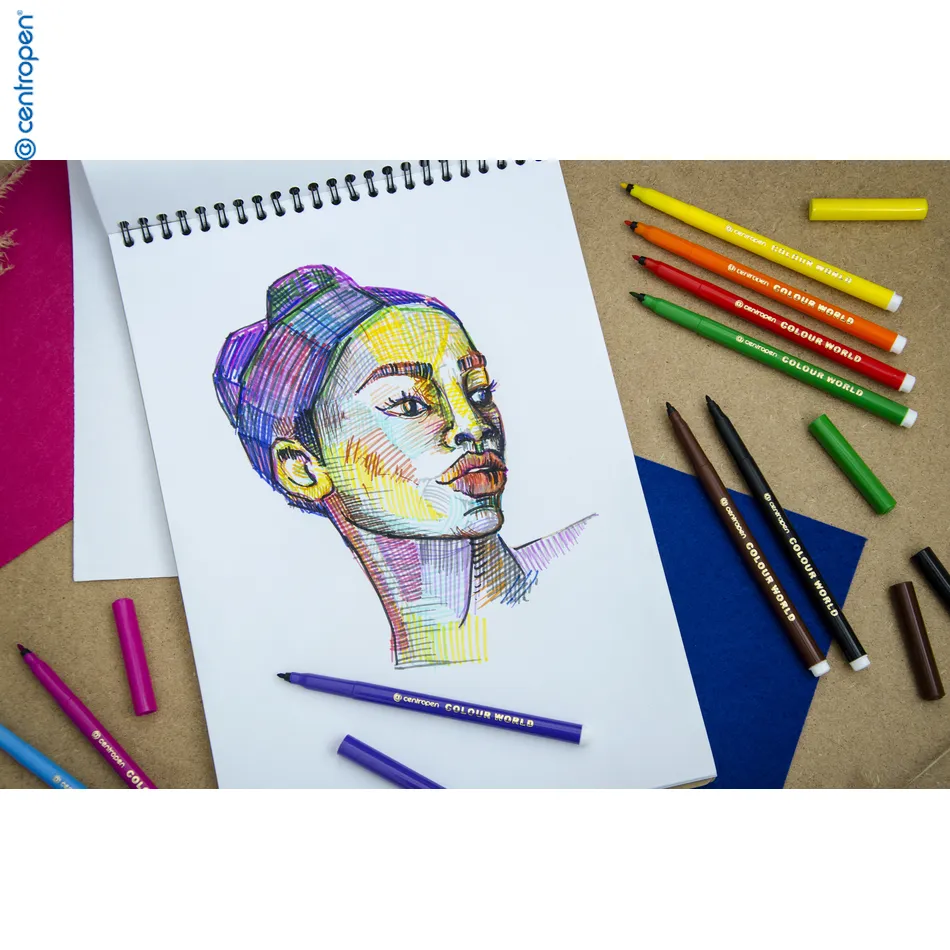 Centropen popisovač 7550/10 Colour World pastel, trojhranný, vyprateľný  