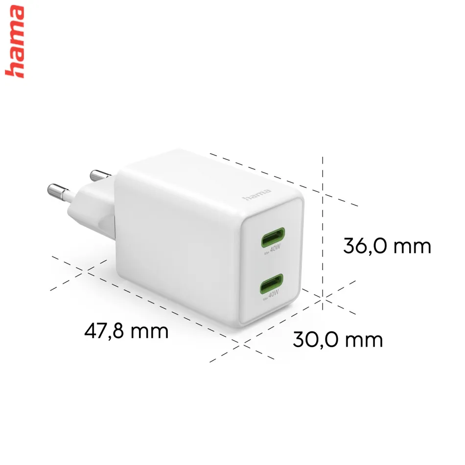 Hama USB nabíjačka, 2x USB-A, 12 W/2,4 A
