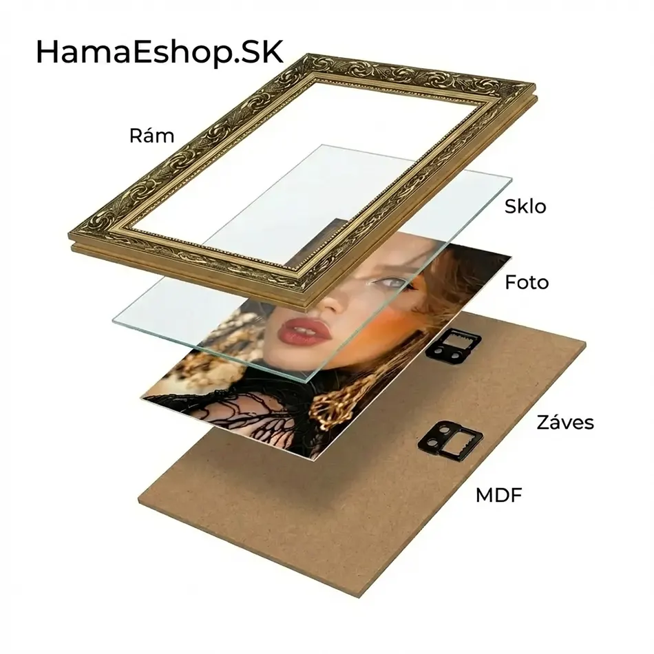 Drevený rám na obraz A2 42x59,4  cm Venice zlatý