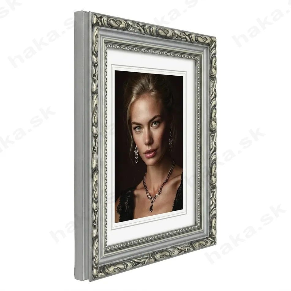 Drevený rám na obraz 60x80 cm Aurelia strieborný plexi