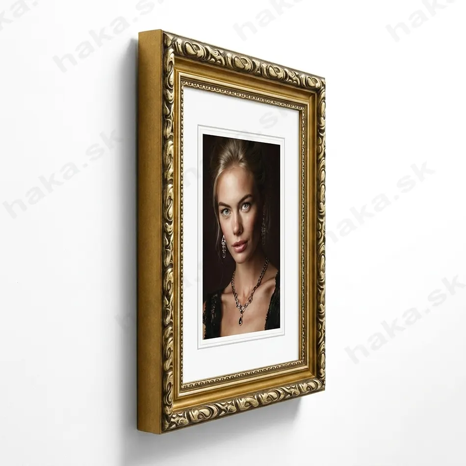 Drevený rám na obraz 60x90 cm Aurelia zlatý plexi