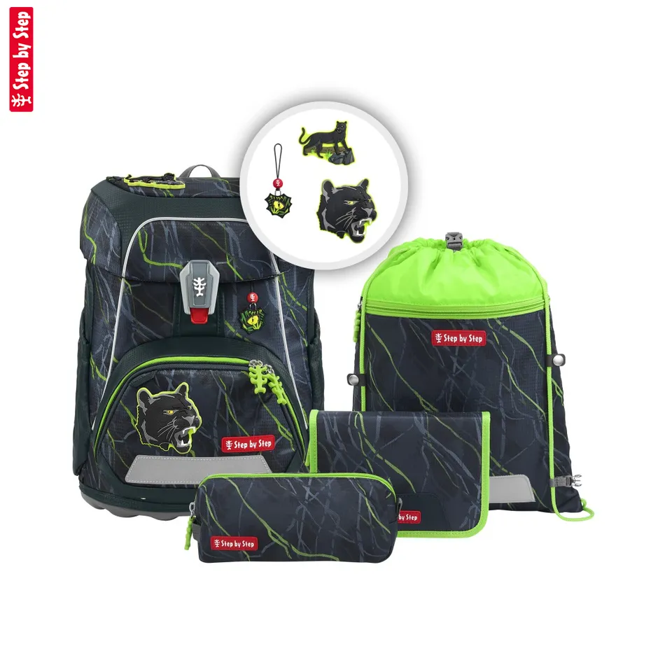 Školská aktovka Step by Step FIT, Danger Cat Chiko - 5-dielny set, AGR certifikát
