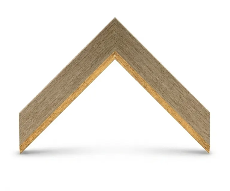 Drevený rám na obraz 50x70 cm ASPEN prírodný taupe so zlatou fazetou