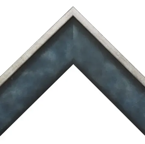 Drevený rám na obraz Como 40x60 cm - Bridlicovo modrá so striebornou fazetou