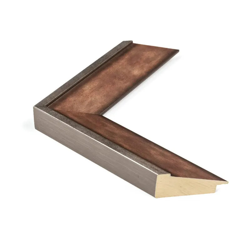 Drevený rám na obraz Como A1 60x84 cm tmavý orech so strieborným lemom plexisklo