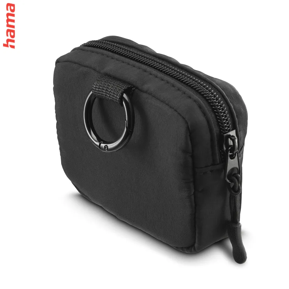 Hama Headph. Bag for In-Ear and Accessories, Snap Hook, Round, Organiser, beige