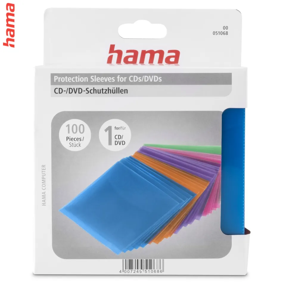 Hama plastový slim obal na CD, farebný, 9 balení po 20 ks