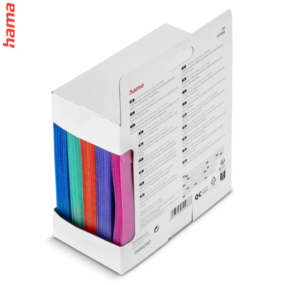 Hama plastový slim obal na CD, farebný, 9 balení po 20 ks