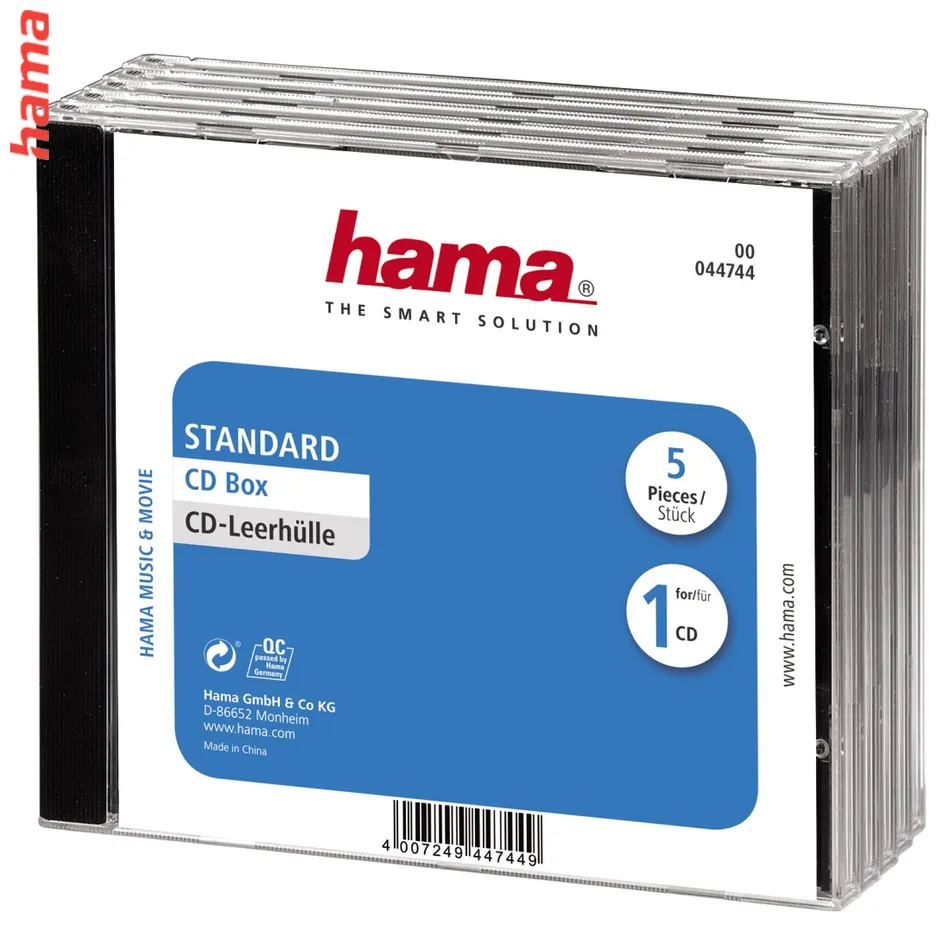 Hama dvojitý obal na 2 CD, štandardný, priehľadný, 5 ks