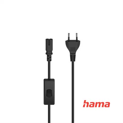 Hama sieťový napájací kábel s vypínačom euro vidlica 2 m