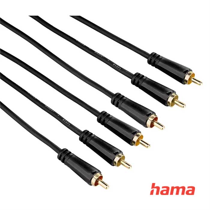 Hama AV kábel 3 cinch - 3 cinch pozlátený, 3* 3 m