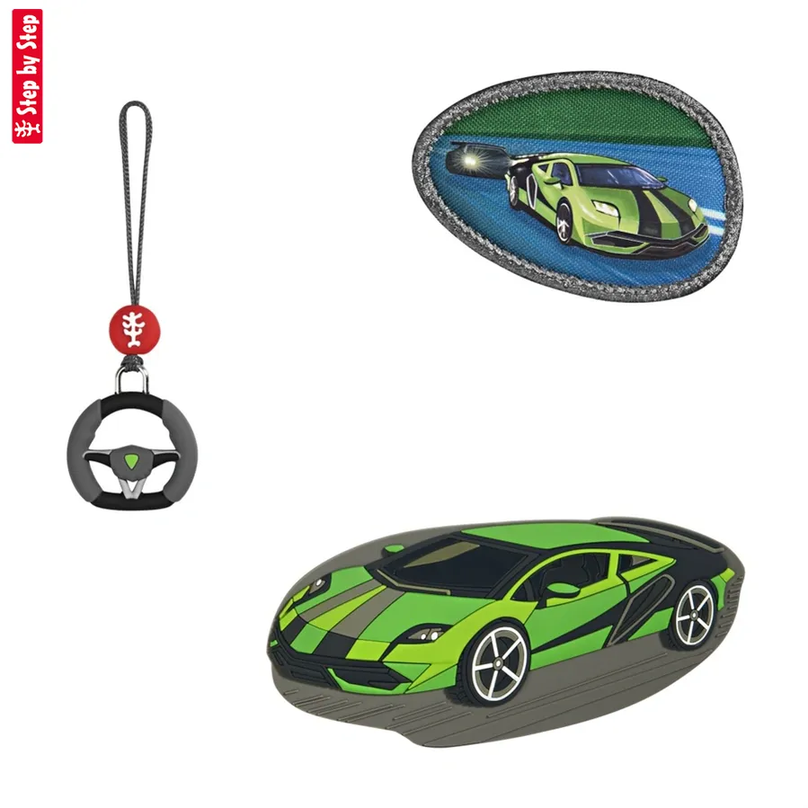 Doplnkový set obrázkov MAGIC MAGS Race Car Chuck k aktovkám GRADE, SPACE, CLOUD, 2IN1 a KID