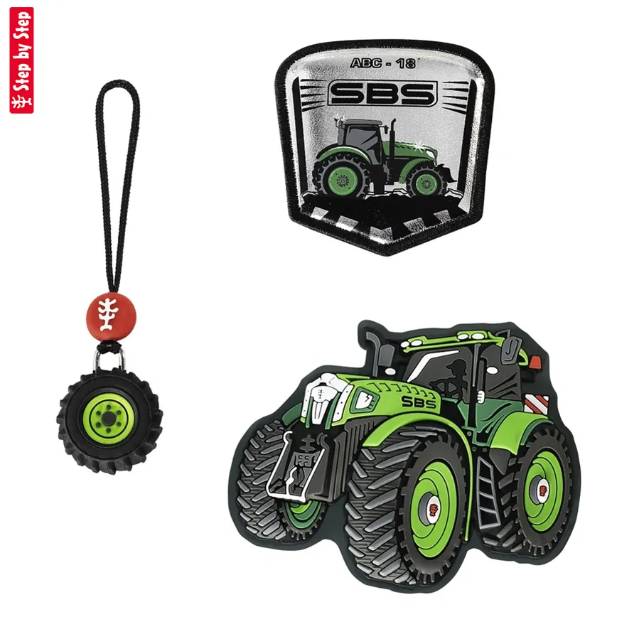Doplnkový set obrázkov MAGIC MAGS Green Tractor Fred k aktovkám GRADE, SPACE, CLOUD, 2v1 a KID