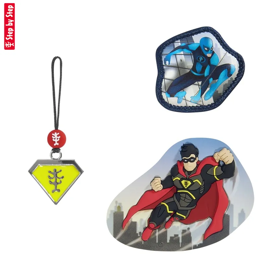 Doplnkový set obrázkov MAGIC MAGS Superhero Joris k aktovkám GRADE, SPACE, CLOUD, 2v1 a KID