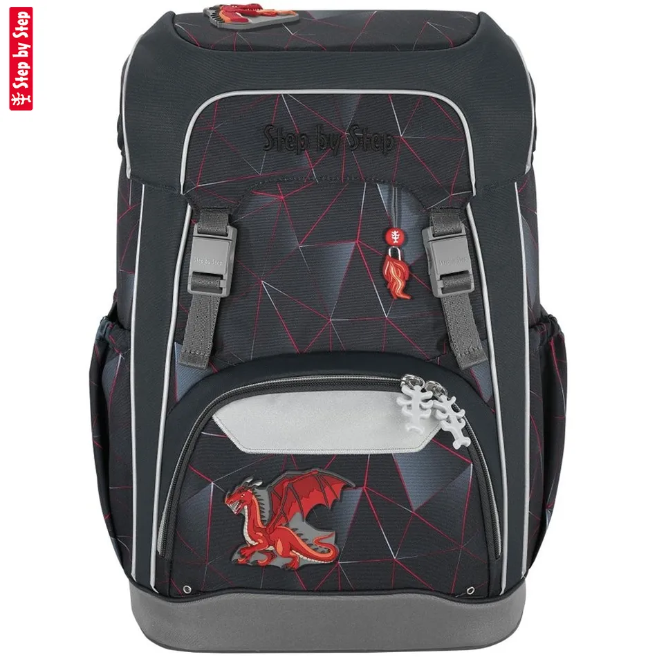 Školský ruksak GIANT pre prváčikov - 5-dielny set, Step by Step Dragon Drako, certifikát AGR