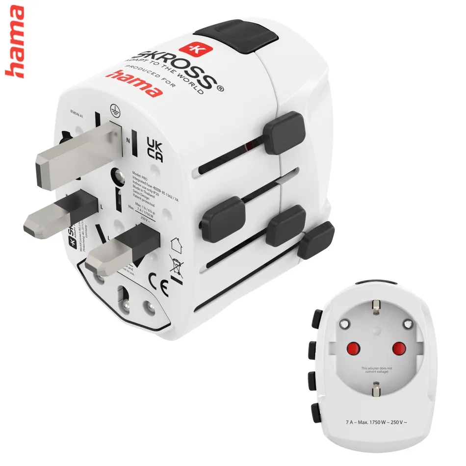 Hama cestovný zásuvkový adaptér World Travel Pro, 3-pól.