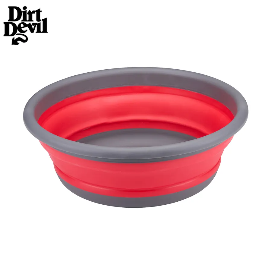 Dirt Devil skladacia misa, 8 l, plast/guma, červená/šedá