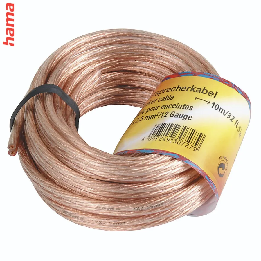 Hama reproduktorový kábel 2x 2,5 mm, 10 m, nebalený