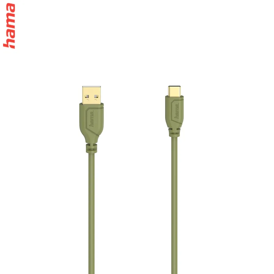 Hama USB-C 2.0 kábel typ A-C 0,75 m, Flexi-Slim, zelený