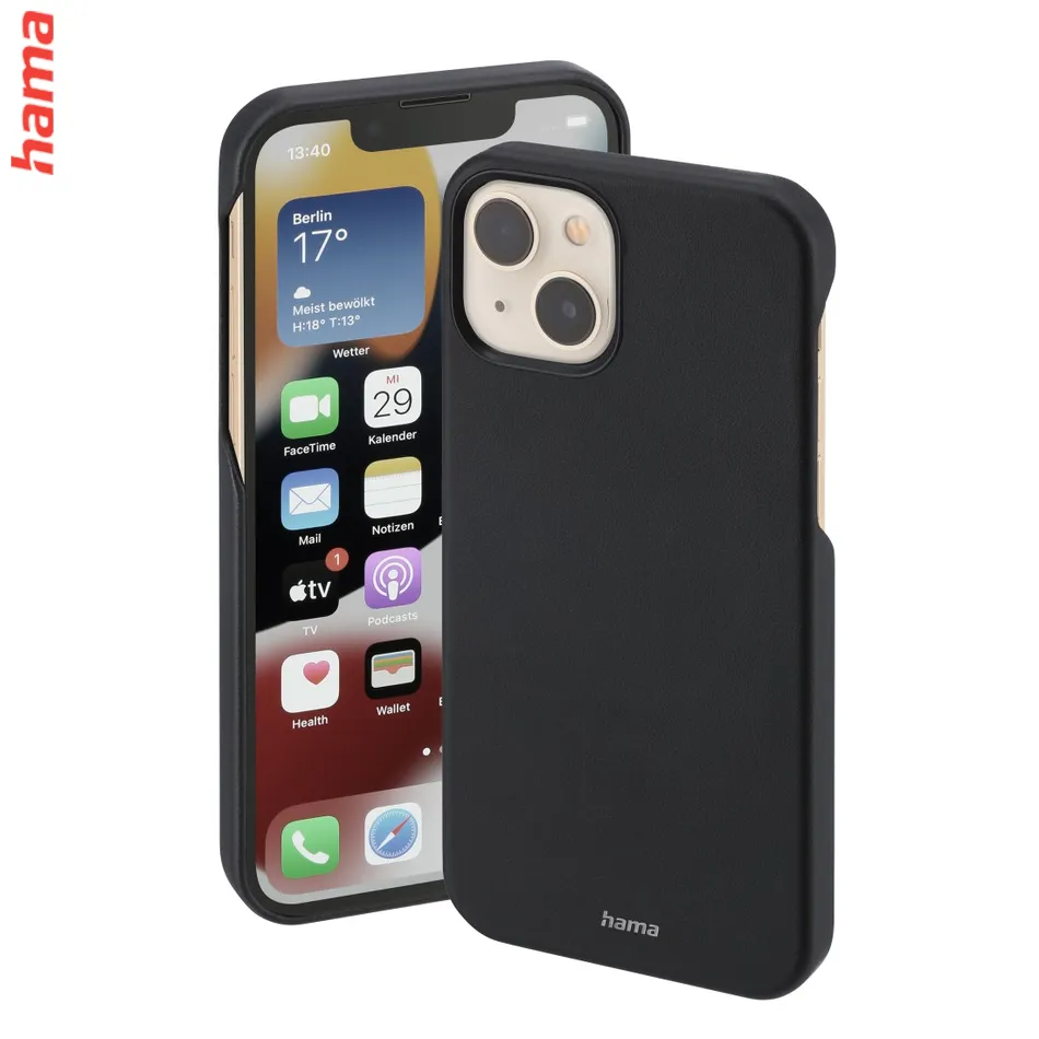 Hama Finest Sense, kryt pre Apple iPhone 14 Plus, umelá koža, čierny