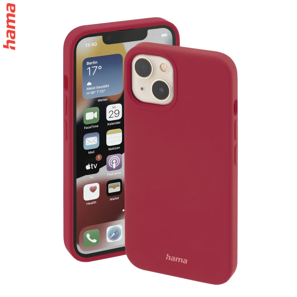Moderný červený magnetický kryt pre iPhone 14