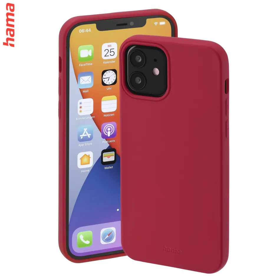 Hama Finest Feel, kryt pre Apple iPhone 12/12 Pro, červený