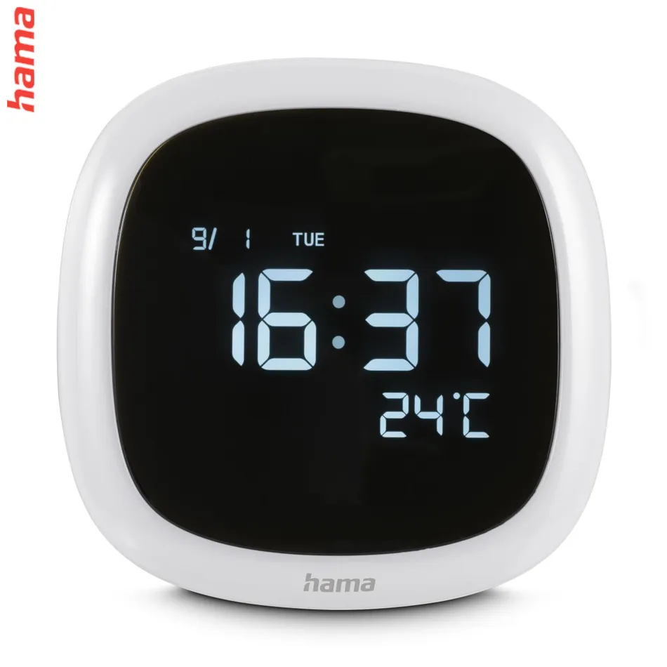 Hama Bora Bora, digitálny budík, zobrazenie teploty/dátumu, stmievateľné nočné svetlo, USB napájanie