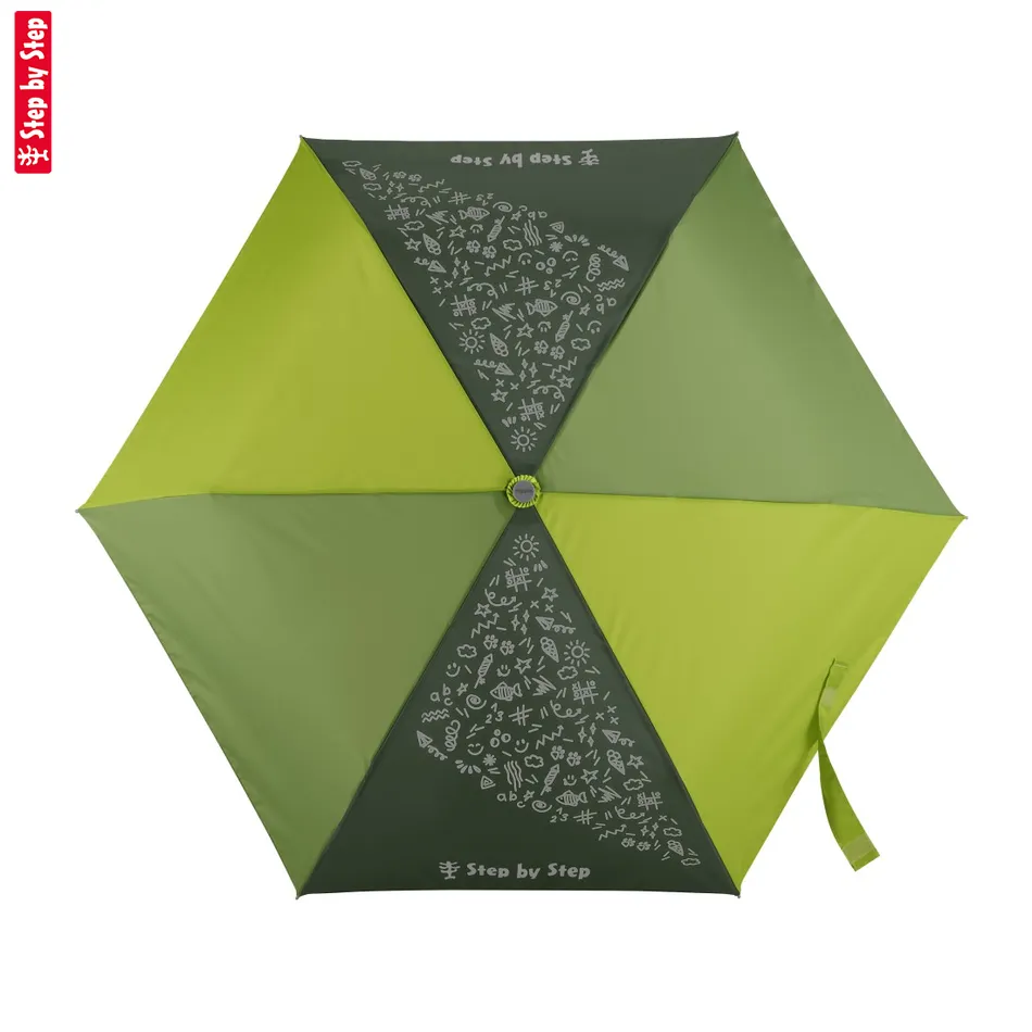 Detský skladací dáždnik s reflexnými obrázkami, Magic Rain Effect zelený