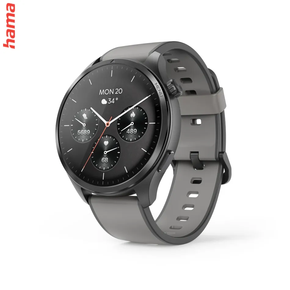 Hama 9000, smart hodinky, GPS, AMOLED 1,43", funkcia telefonovania, úložisko hudby, AI hlas.asistent