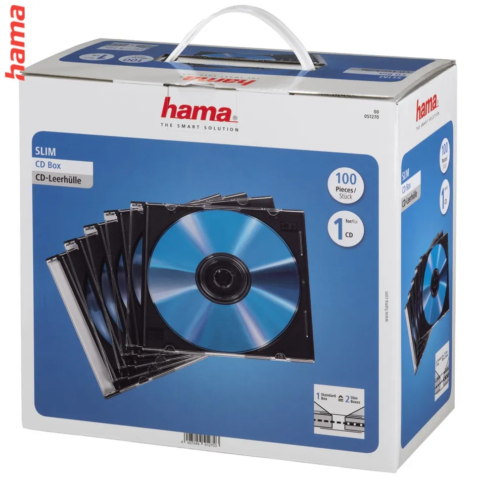 Hama CD Slim Jewel Case, balenie 100 ks  