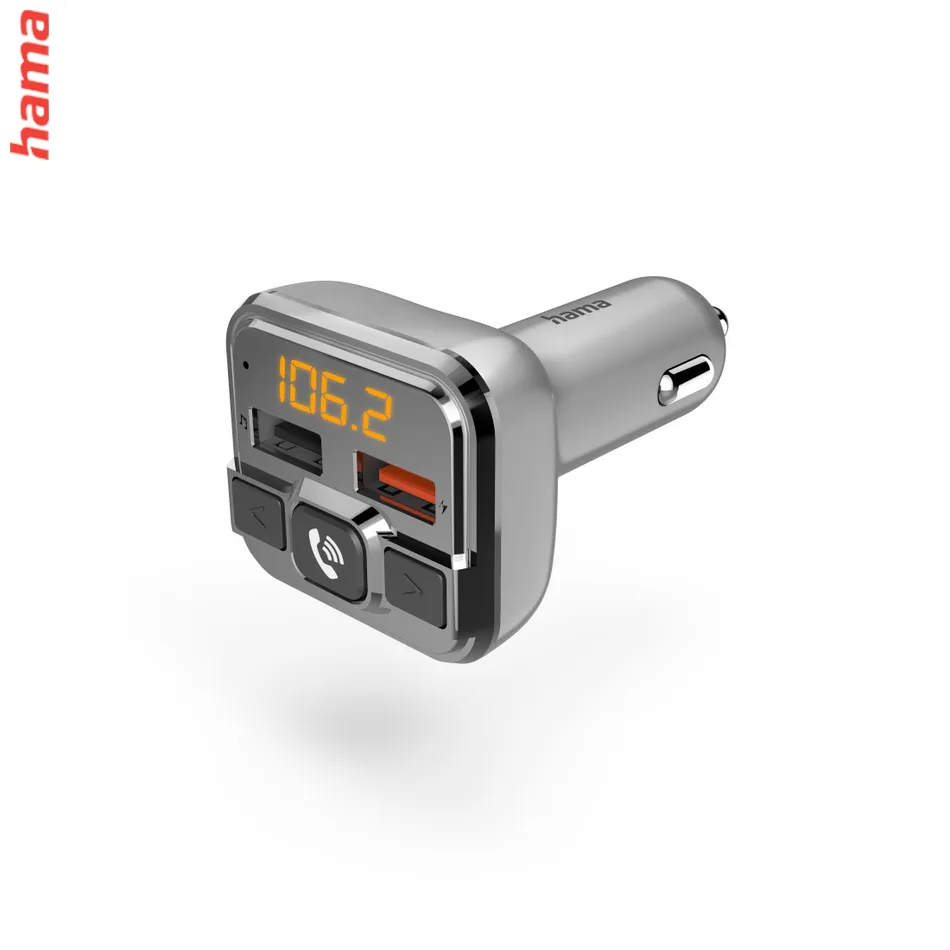 Hama Bluetooth FM transmitter pre autorádio, 2× USB, microSD, handsfree  