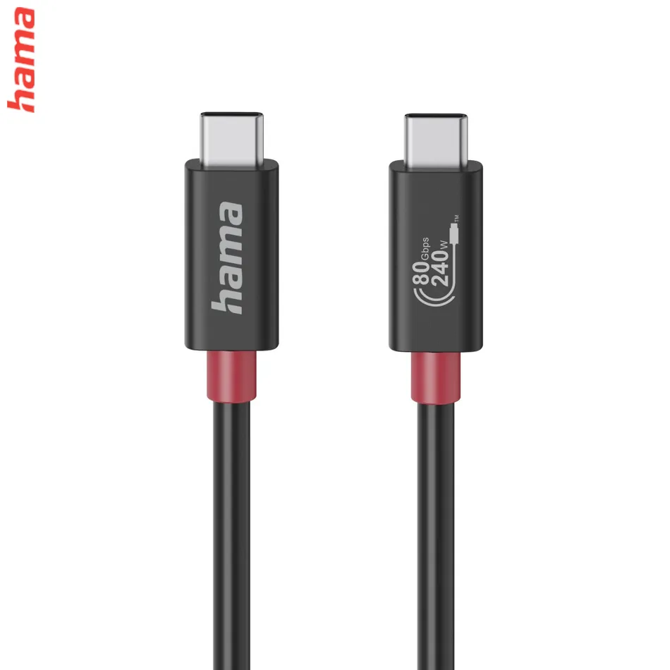 Hama USB-C kábel USB4, 1 m, 80 Gb/s, 240 W