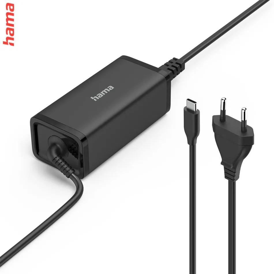 Hama USB-C napájací zdroj pre notebooky, Power Delivery, GaN, 5-20 V, 100 W