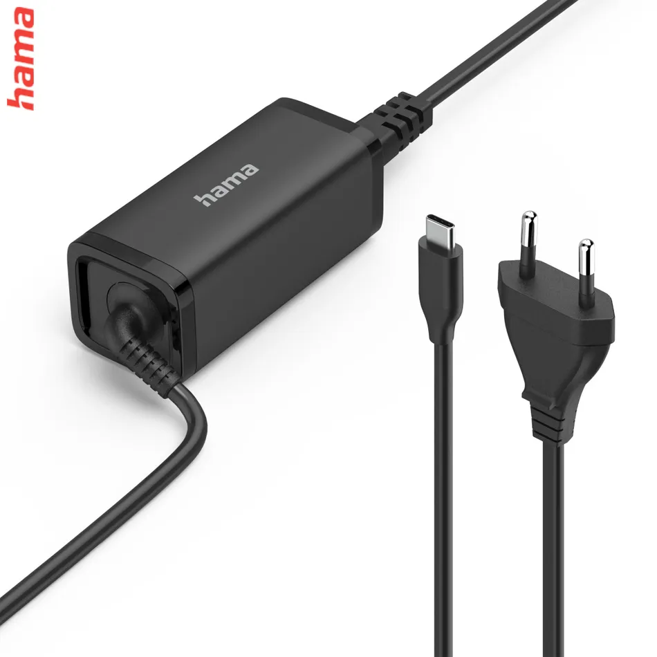 Hama USB-C napájací zdroj pre notebooky, Power Delivery, GaN, 5-20 V, 65 W
