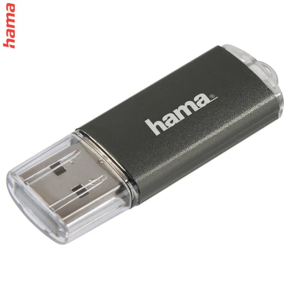 Hama USB FlashPen Laeta, USB 2.0, 16 GB, 10 MB/s, šedý