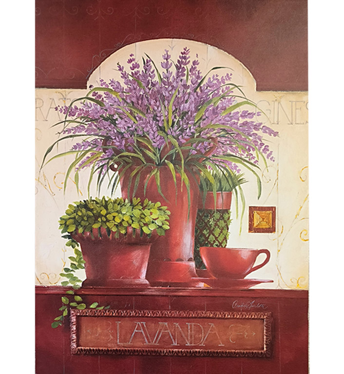 Obraz Levanduľa v kvetináči na MDF doske 50 x 70 cm