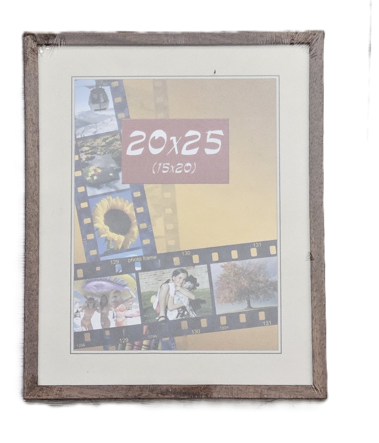 Drevený Rám na Fotografie Tome (20x25 cm s paspartou 15x20 cm) – Tmavohnedý s 2mm sklom