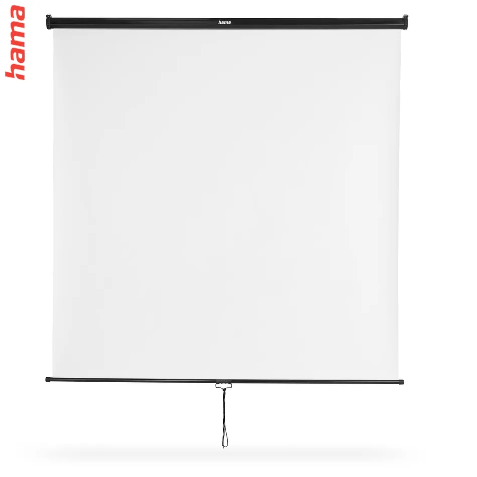 Hama projekčné plátno, roletové, 175x175 cm, uhlopriečka 247 cm, montáž na strop alebo stenu, biele