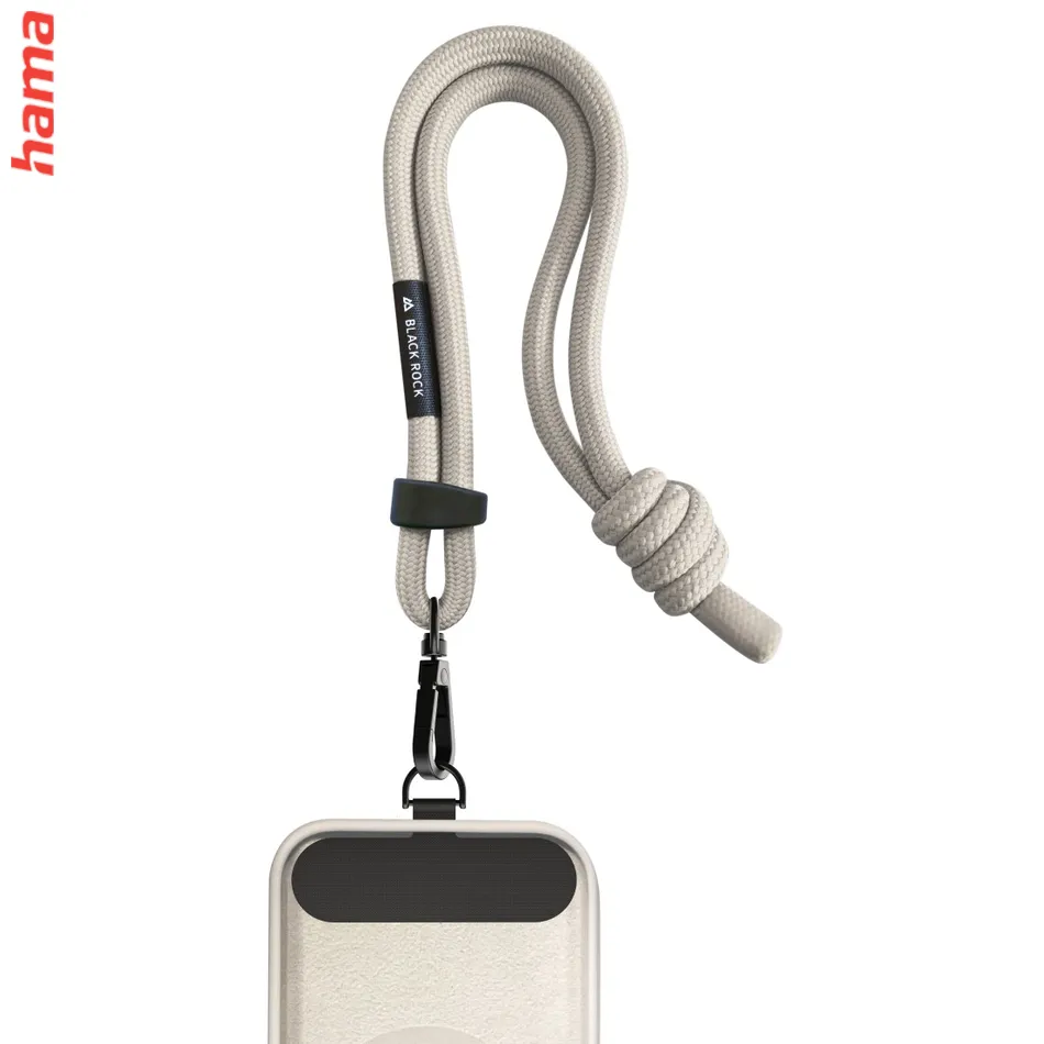 Black Rock Universal Wrist Band Lanyard, šnúrka/ pútko na mobil, s karabínkou, 25 cm, piesková