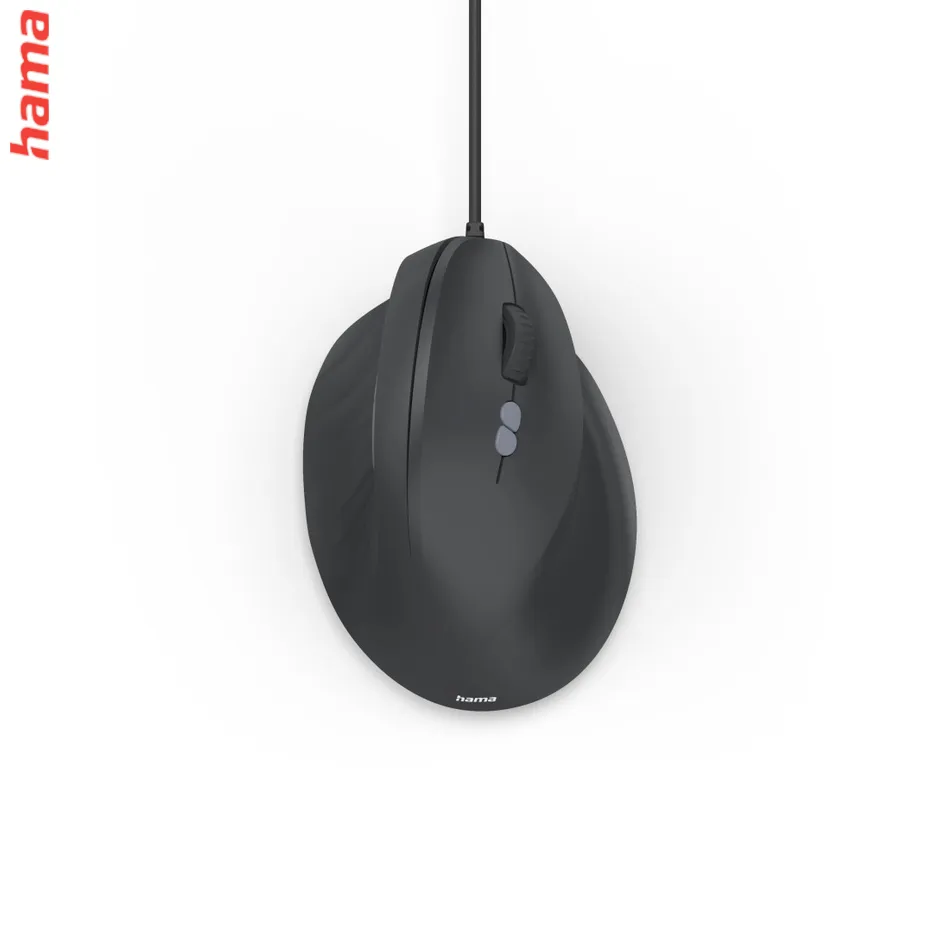Hama vertikálna ergonomická káblová myš ECM-500R, pre pravákov, čierna