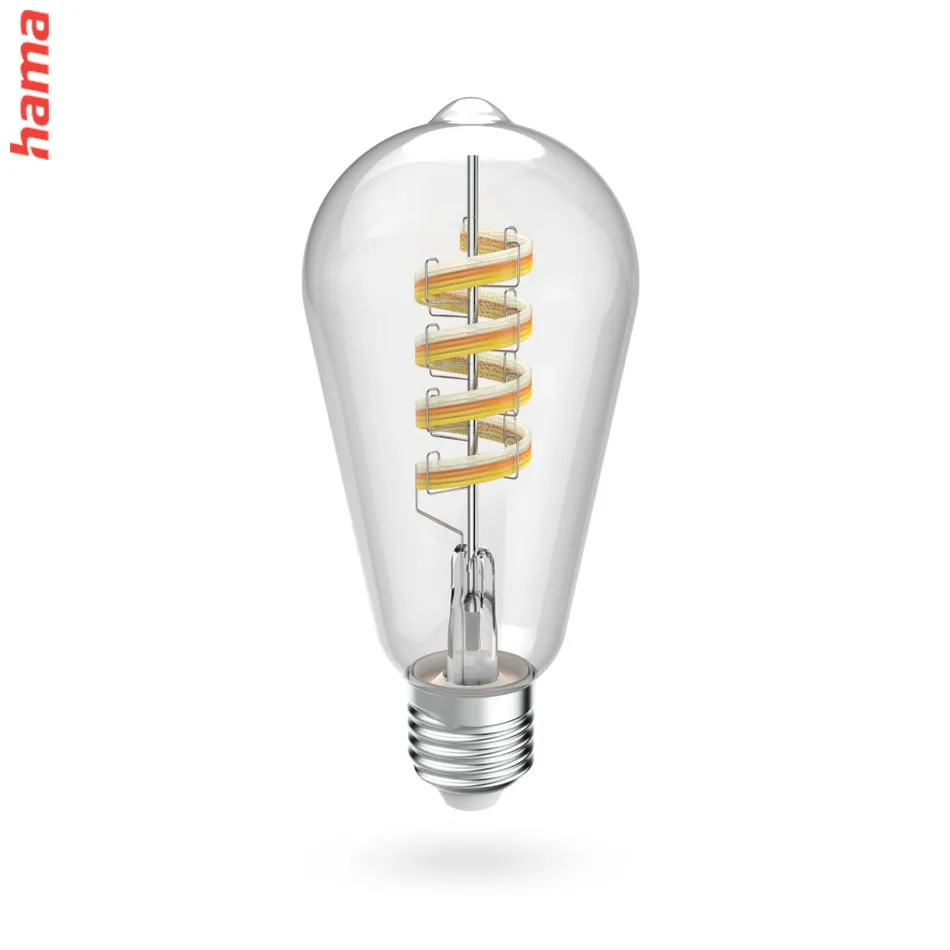 Hama SMART WiFi LED žiarovka, Matter, E27, retro, ST64 Filament, RGBW, stmievateľná, appka
