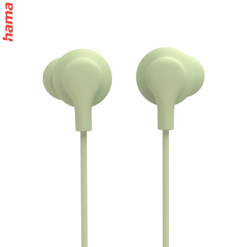 Hama USB-C slúchadlá s mikrofónom Curly, štuple, zelená