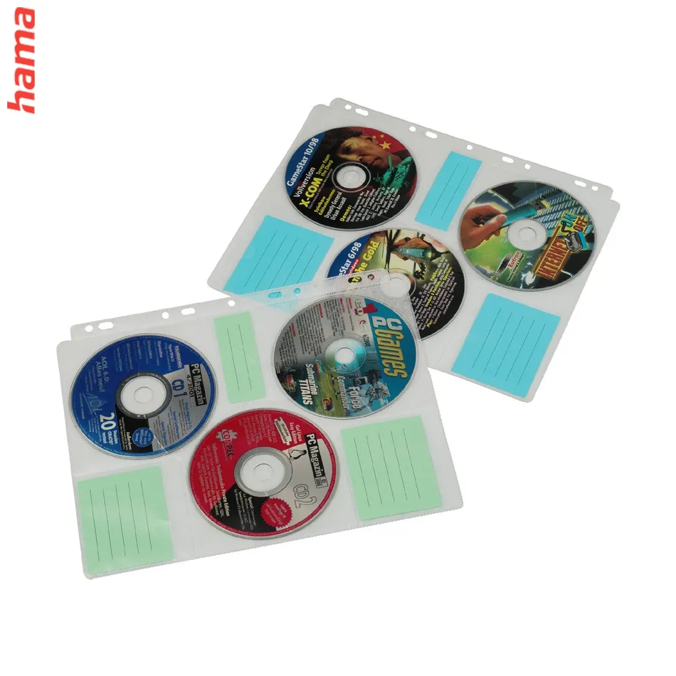 Hama fólia na 6 CD/DVD, DIN A4, vrátane indexových kartičiek, balenie 10 ks (cena za balenie)